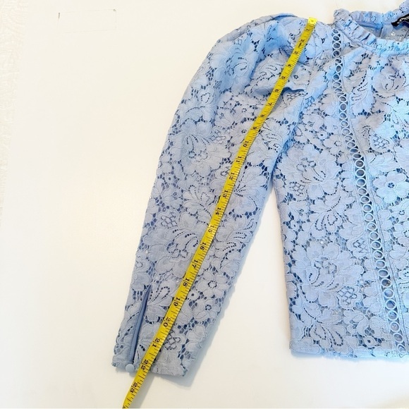 Express Puff Sleeve Lace Pale Blue Top NWT - XS - Picture 12 of 16